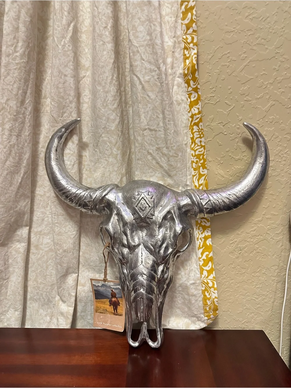 Ashland metallic Western Theme Steer skull wall art Shiny Silver Finish